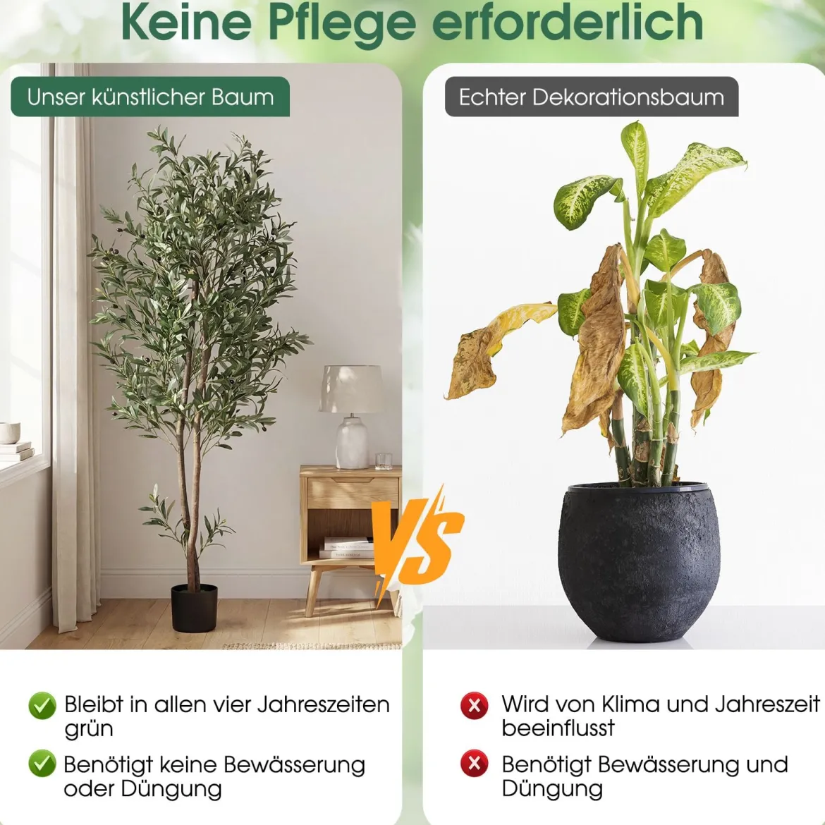 1.8 m Künstliche Grünpflanzen mit Realistischen Früchten & Moosen Künstlichen Olivenbäumen