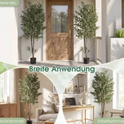 1.8 m Künstliche Grünpflanzen mit Realistischen Früchten & Moosen Künstlichen Olivenbäumen