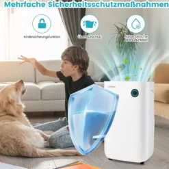 418 m² Luftentfeuchter mit Timer Leiser Luftreiniger mit 5 Modi 34 x 24 x 57 cm Weiß