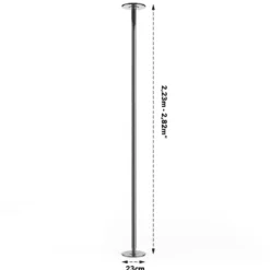 45 mm professionelle Tanzstange mit Einstellbarer Höhe und Abnehmbarem Design Silber
