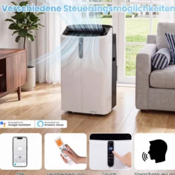 Mobile Klimaanlage 14000 BTU Klimagerät mit Kühlung Heizung Entfeuchtung Ventilator & Schlafmodus