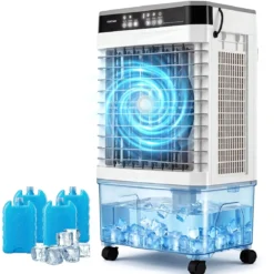 Mobiler Luftkühler mit Fernbedienung 3 in 1 Kühlventilator mit 15L Wassertank 45 x 33 x 77,5 cm