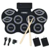 Mobiles E-Drum Set digitales elektronisches Schlagzeug mit 9 Silikon Pads und Bluetooth schwarz