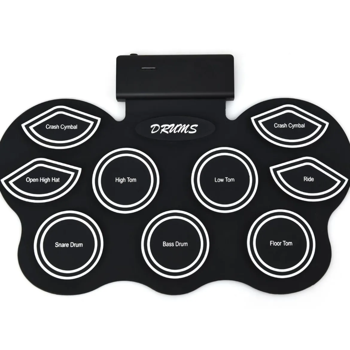 Mobiles E-Drum Set digitales elektronisches Schlagzeug mit 9 Silikon Pads und Bluetooth schwarz