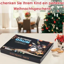 Mobiles E-Drum Set digitales elektronisches Schlagzeug mit 9 Silikon Pads und Bluetooth schwarz