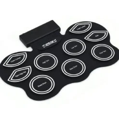 Mobiles E-Drum Set digitales elektronisches Schlagzeug mit 9 Silikon Pads und Bluetooth schwarz