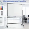 Mobiles Whiteboard beidseitiges magnetic Board mit Ständer 2 verstellbare Höhen Schwarz