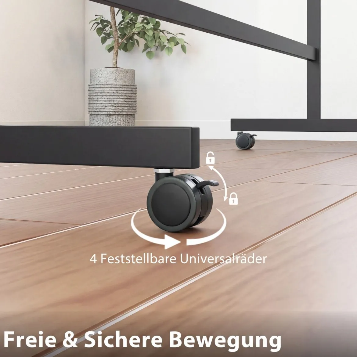 Mobiles Whiteboard beidseitiges magnetic Board mit Ständer 2 verstellbare Höhen Schwarz