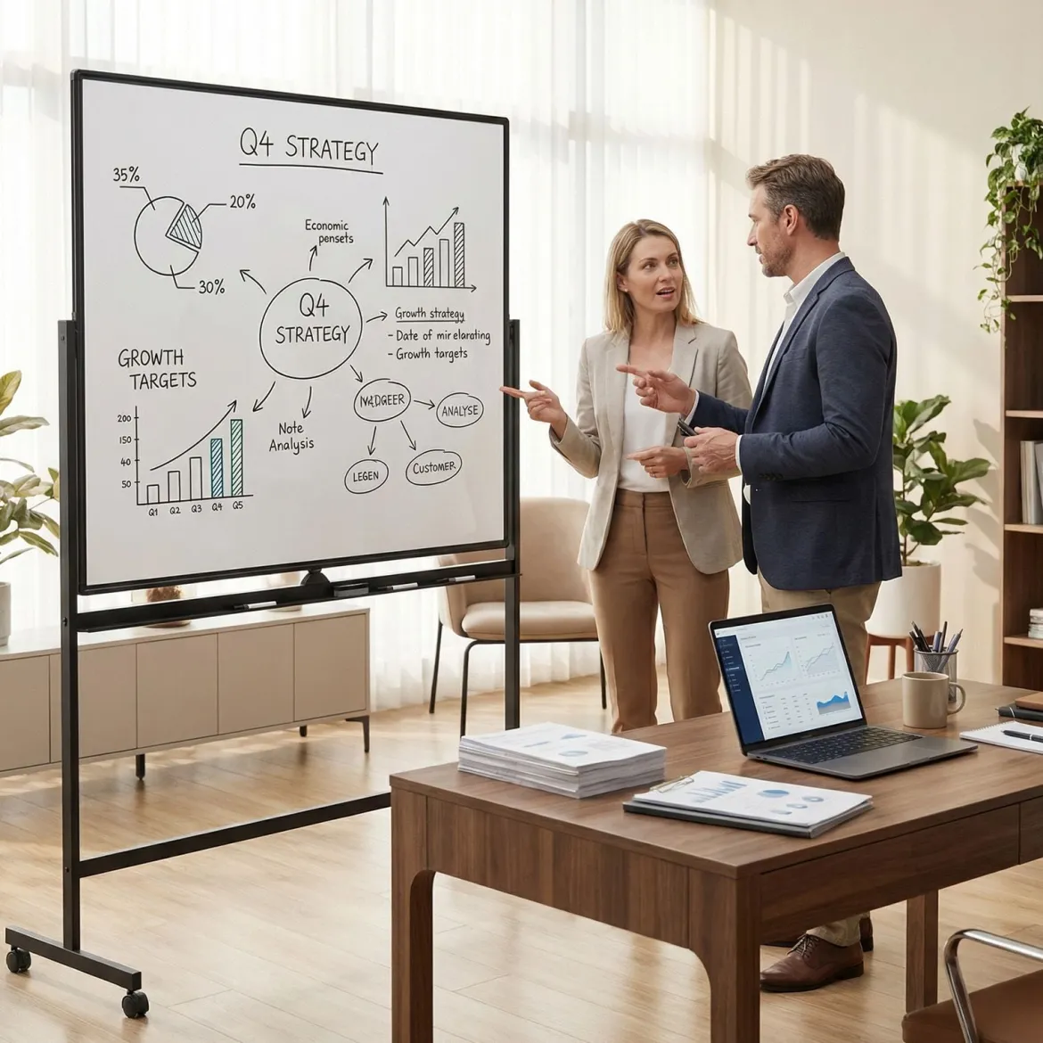 Mobiles Whiteboard beidseitiges magnetic Board mit Ständer 2 verstellbare Höhen Schwarz