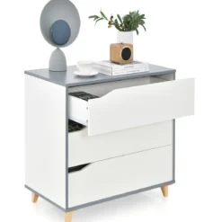 Moderne Kommode mit Schubladen Sideboard Schubladenschrank für Schlafzimmer & Garderobe Weiß
