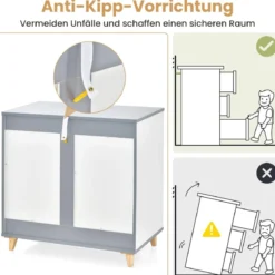 Moderne Kommode mit Schubladen Sideboard Schubladenschrank für Schlafzimmer & Garderobe Weiß