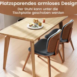 Moderner Akzentstuhl mit Rückenlehne & Gepolstertem Sitz Platzsparender Loungesessel Dunkelgrau