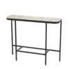 Moderner Konsolentisch Sofatisch mit Kunstmarmorplatte & Metallrahmen schmaler Couchtisch Flurtisch Grau 110 x 30 x 91 cm