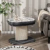 Moderner Kratzbaum Katzenmöbel mit großer Plüschsitzfläche & Sisal-Kratzplatte Grau