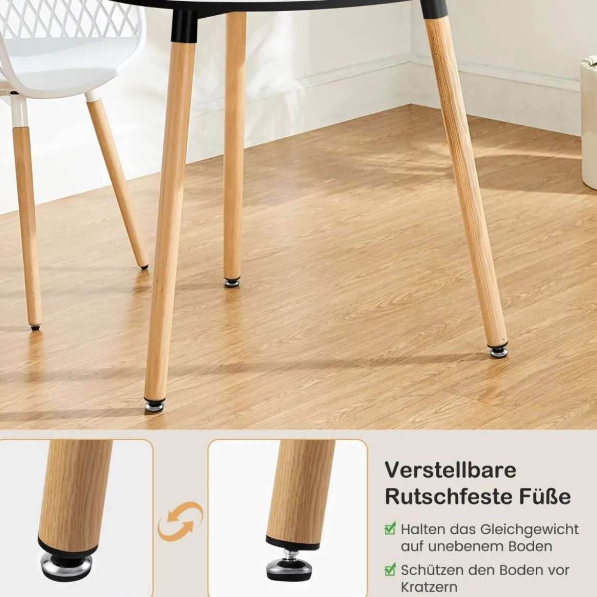Moderner Runder Esstisch aus Kunstmarmor mit Rostfreien Stahlbeinen Weiß