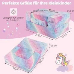 Modulares Kindersofa im Dunkeln leuchtendes Spielsofa Modulsofa 71 x 53 x 34,5 cm