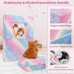 Modulares Kindersofa im Dunkeln leuchtendes Spielsofa Modulsofa 71 x 53 x 34,5 cm