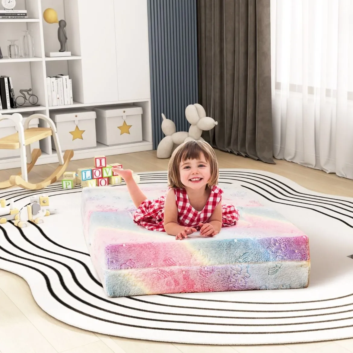 Modulares Kindersofa im Dunkeln leuchtendes Spielsofa Modulsofa 71 x 53 x 34,5 cm