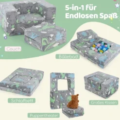 Modulares Kindersofa im Dunkeln leuchtendes Spielsofa Modulsofa 71 x 53 x 34,5 cm