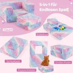 Modulares Kindersofa im Dunkeln leuchtendes Spielsofa Modulsofa 71 x 53 x 34,5 cm