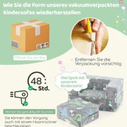 Modulares Kindersofa im Dunkeln leuchtendes Spielsofa Modulsofa 71 x 53 x 34,5 cm