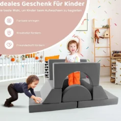 Modulares Kindersofa Spielsofa Modulsofa mit abnehmbarem Bezug 105,5 x 101 x 48 cm Grau