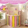 Montessori Klettersset Holz Kletterdreieck mit Bogen Rampe & Kletterer faltbares Klettergerüst-Set Natur + Macaron