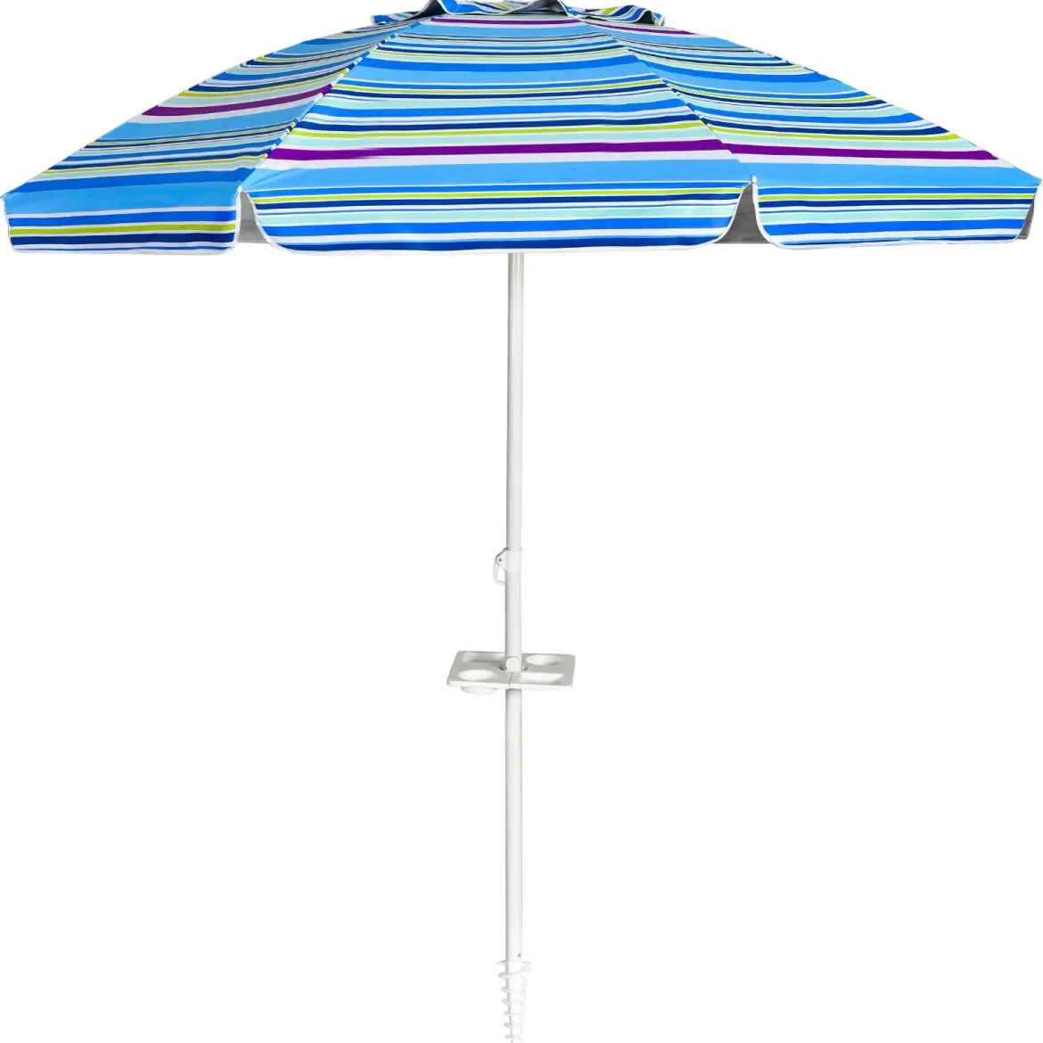 2,2 M Strandschirm UPF50 + Sonnenschutz Tragbarer Sonnenschirm Terrassenschirm