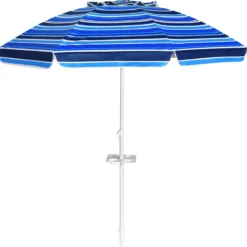 2,2 M Strandschirm UPF50 + Sonnenschutz Tragbarer Sonnenschirm Terrassenschirm