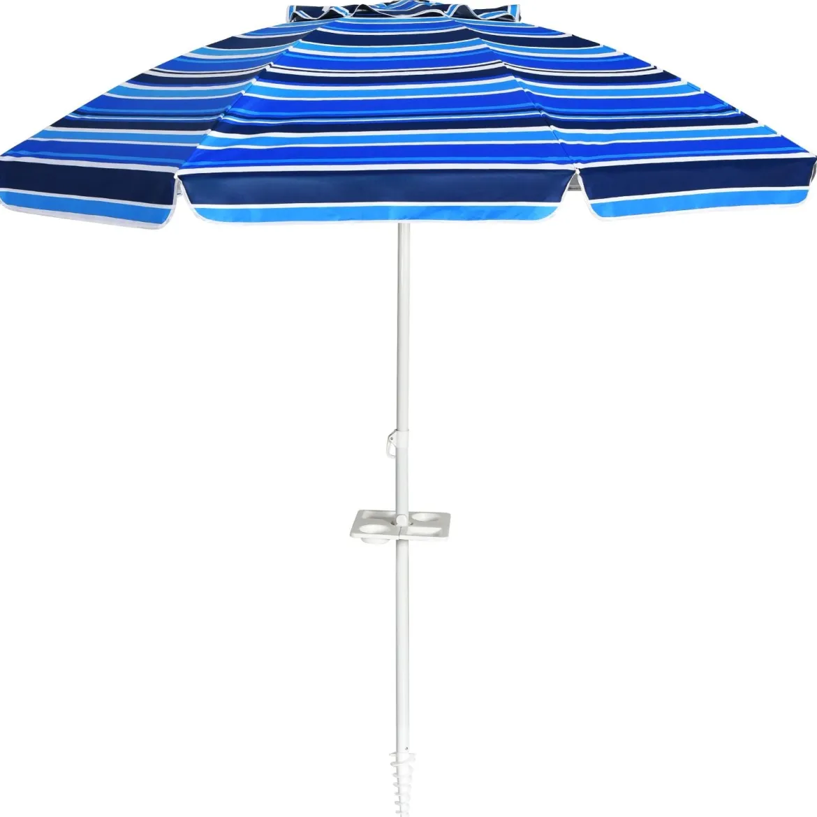 2,2 M Strandschirm UPF50 + Sonnenschutz Tragbarer Sonnenschirm Terrassenschirm