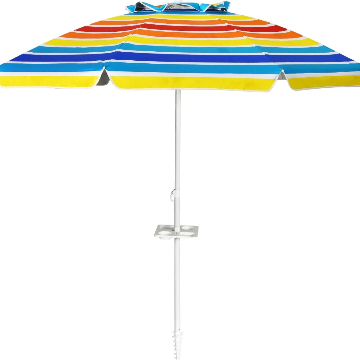 2,2 M Strandschirm UPF50 + Sonnenschutz Tragbarer Sonnenschirm Terrassenschirm