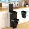 Multifunktionaler Müllbehälter Küchenabfalleimer mit kippbarem Bodeneimer Schwarz