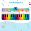 Musikmatte Kinder Klaviermatte mit 8 Musikinstrumente Keyboard Tanzmatte mit Aufnahme & Wiedergabefunktion 181 x 73 cm