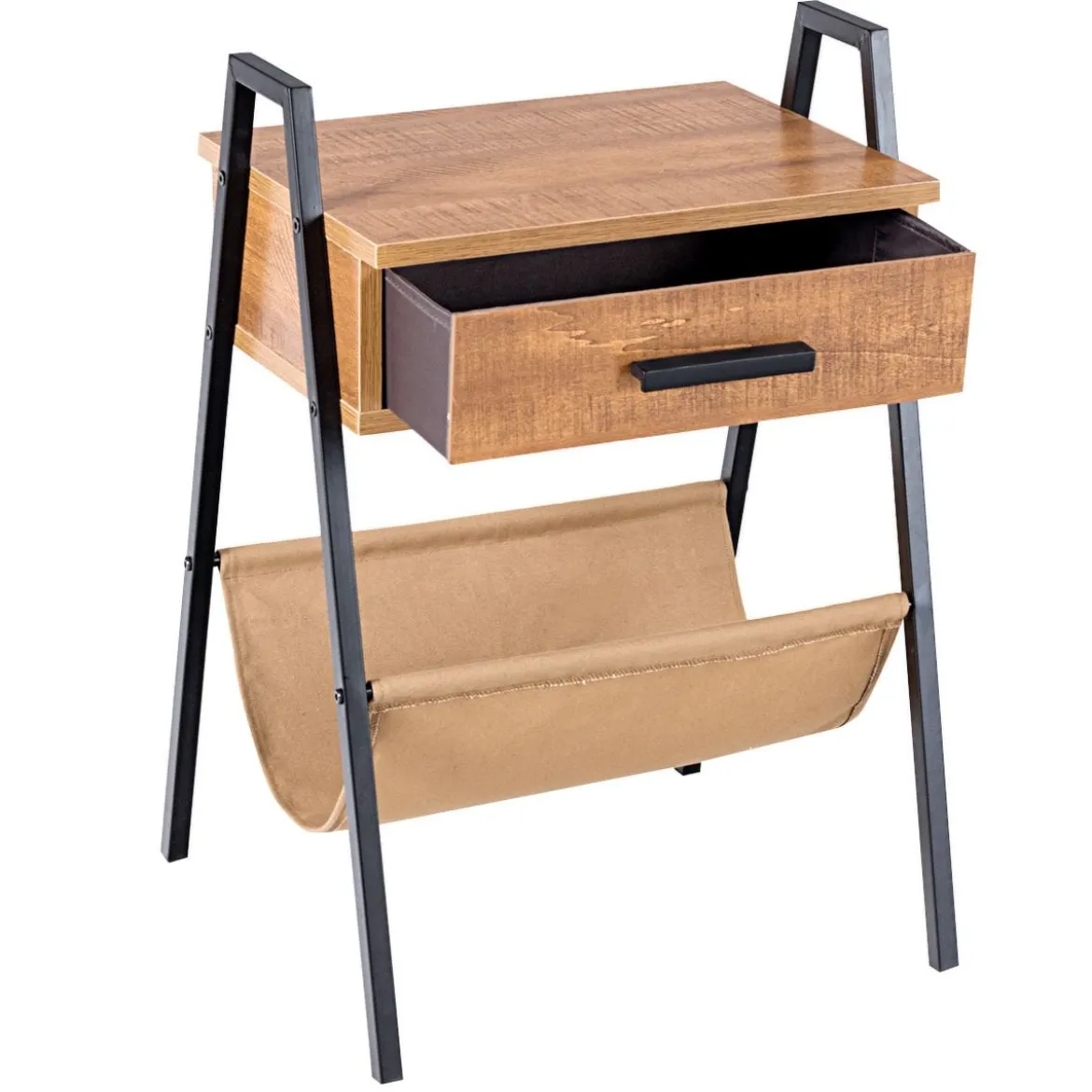 Nachttisch Beistelltisch Telefontisch mit eine Schublade Holz 44 x 40 x 62 cm