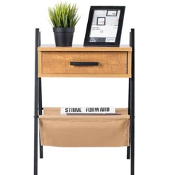 Nachttisch Beistelltisch Telefontisch mit eine Schublade Holz 44 x 40 x 62 cm