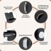 Nachttisch mit Ladestation Beistelltisch mit verstellbarem Regal Schrank Schublade Schwarz