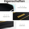 Nachttisch mit LED Licht USB-Anschluss und Typ-C-Ladestation Nachtschrank mit Bewegungssensor Schwarz
