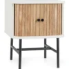 Nachttisch mit Schiebetüren Nachtschrank mit Stauraum 40 x 39 x 49 cm Weiß