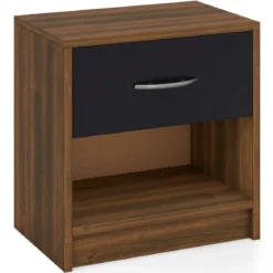 Nachttisch mit Schublade Kleiner Beistelltisch mit offenem Fach 38,5 x 28 x 40,5 cm