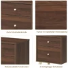 Nachttisch mit 2 Schubladen Holzkommode Beistelltisch 45 x 39,5 x 62 cm Eiche