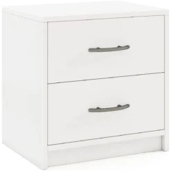 Nachttisch mit 2 Schubladen Kleiner Beistelltisch Nachtschrank Sofatisch Nachtkommode