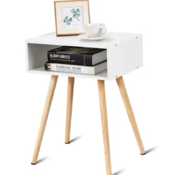 Nachttisch Weiß Design Ablagetisch Couchtisch 40 x 30 x 54 cm