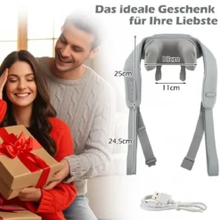 Nacken & Schulter Massagegerät 4D Shiatsu Rückenmassagegerät mit Tiefengewebekneten Grau
