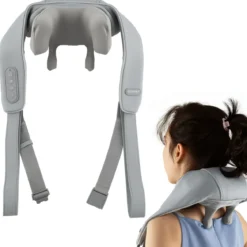 Nacken & Schulter Massagegerät 4D Shiatsu Rückenmassagegerät mit Tiefengewebekneten Grau
