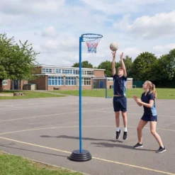 Netball-Torpfosten Freistehender Basketballkorb mit Höhenverstellbarem Pfosten von 105-255 cm