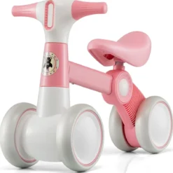 Niedliches Baby-Laufrad 4-Rad-Kinderfahrrad ohne Pedal 55,5 x 26 x 39 cm Rosa
