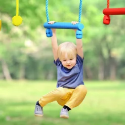 Ninja-Hindernis-Set für Kinder Slackline mit 7 Hindernissen verstellbaren Schnallen Baumschutz 100kg Tragkraft