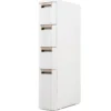 Nischenschrank Schmal mit Rollen & 4 Schubladen Badrollwagen 18 x 45,5 x 95,5 cm Beige