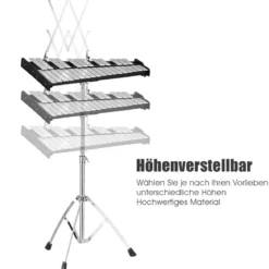 30 Noten Xylophon mit Schlägel & Drumsticks & Höhenverstellbarer Ständer Glockenspiel Set