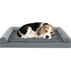Orthopädisches Hundebett groß Hundesofa mit Hundekissen Hundecouch für große & Mittelgroße Hunde Grau